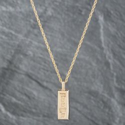Second Hand 9ct Yellow Gold Ingot Pendant & 20 Inch Prince Of Wales Chain 41142095