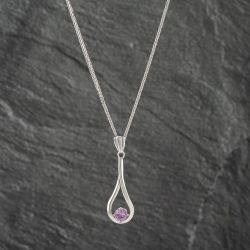 Second Hand 9ct White Gold Pink Cubic Zirconia Set Earrings & 18 Inch Foxtail Jewellery Set 41142292