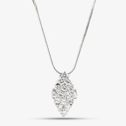 Second Hand 14ct White Gold 1.14ct Brilliant Cut Diamond Marquise Shaped Pendant & 18 Inch Chain 41142328