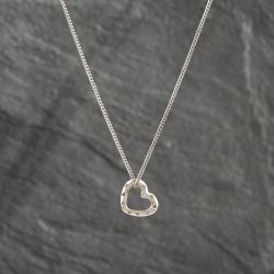 Second Hand 9ct White Gold 0.05ct Diamond Rubover Set Pendant & 16 Inch Curb Chain 41142378