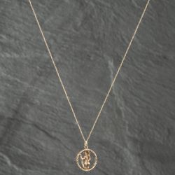 Second Hand 9ct Yellow Gold Cut Out St Christopher Pendant & 18 Inch Prince Of Wales Chain 41142551