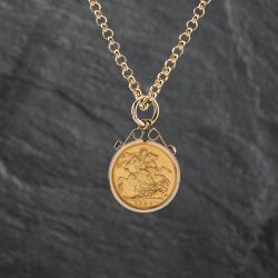 Second Hand Yellow Gold 1897 Queen Victoria Full Sovereign Pendant & 32 Inch Belcher Chain 41142816