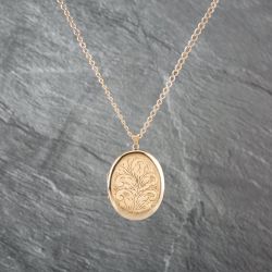 Second Hand 9ct Yellow Gold Large Oval Foliate Hand Engraved Locket Pendant & 20 Inch Curb Chain 41142932