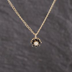 Second Hand 9ct Yellow Gold Cultured Pearl & Sapphire Cluster Pendant & 22 Inch Curb Chain 41143301