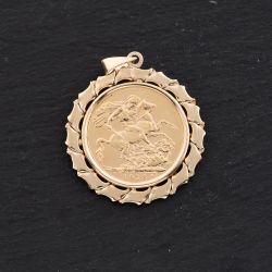 Second Hand Yellow Gold George V 1913 Full Sovereign Coin Keeper Loose Pendant 41143382