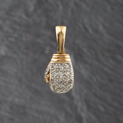 Second Hand 9ct Yellow Gold Cubic Zirconia Boxing Glove Loose Pendant 41143733