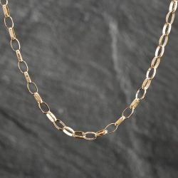 Second Hand 9ct Yellow Gold Oval 18 Inch Belcher Chain 41161350