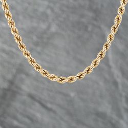Second Hand 9ct Yellow Gold 16 Inch Rope Chain 41161732