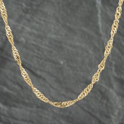 Second Hand 9ct Yellow Gold Twisted 18 Inch Curb Chain 41161939