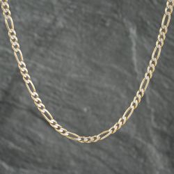 Second Hand 9ct Two Colour Gold 16 Inch Figaro Chain 41161949