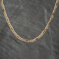 Second Hand 9ct Two Colour Gold 15 Inch Figaro Chain 41161962