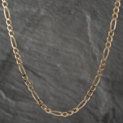 Second Hand 9ct Yellow Gold 3+1 18 Inch Figaro Chain 41162015