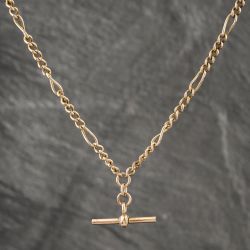 Second Hand 9ct Yellow Gold 18 Inch T-Bar Figaro Chain 41162026