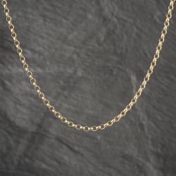 Second Hand 9ct Yellow Gold Round Link 18 Inch Belcher Chain 41162032