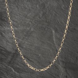 Second Hand 9ct Yellow Gold Oval Link 16 Inch Belcher Chain 41162033
