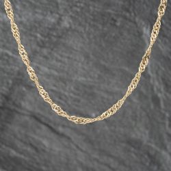 Second Hand 9ct Yellow Gold Twisted 16 Inch Curb Chain 41162059