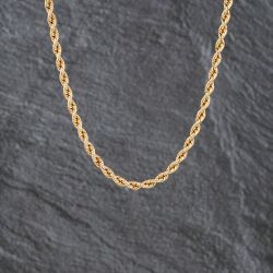 Second Hand 9ct Yellow Gold 16 Inch Rope Chain 41162200