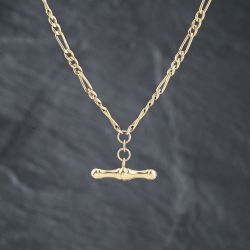 Second Hand 9ct Yellow Gold T-Bar 18 Inch Figaro Chain 41162370