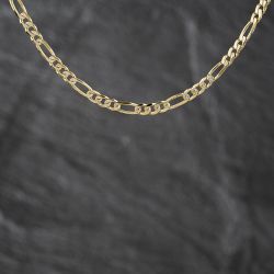 Second Hand 9ct Two Colour Gold 16 Inch Figaro Chain 41162383