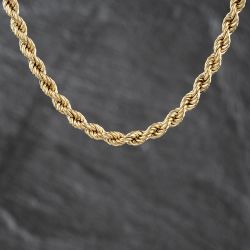 Second Hand 9ct Yellow Gold 16 Inch Rope Chain 41162395