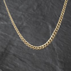 Second Hand 9ct Yellow Gold Graduated 18 Inch Curb Chain 41162435