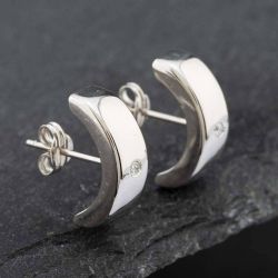 Second Hand White Gold Brilliant Cut Diamond Stud Earrings 41171044