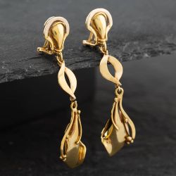 Second Hand 9ct Yellow Gold Clip On Dropper Earrings 41171597