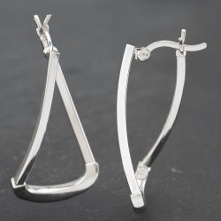 Second Hand White Gold 31mm Plain Hoop Earrings 41172565