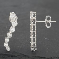 Second Hand White Gold 20mm Cubic Zirconia Set Stud Earrings 41172573