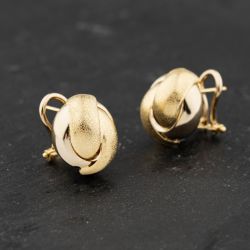 Second Hand 18ct Yellow Gold 15mm Knot Stud Earrings 41172936