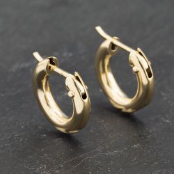 Second Hand Yellow Gold 12mm Small Plain Hoop Earrings 41173184