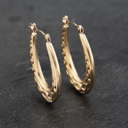 Second Hand Yellow Gold 24mm Celtic Creole Earrings 41173265