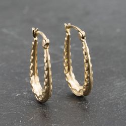 Second Hand Yellow Gold 70mm Celtic Design Creole Earrings 41173331