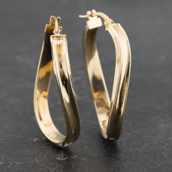 Second Hand Yellow Gold 32mm Twist Creole Earrings 41173358