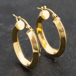 Second Hand Yellow Gold 23mm Plain Hoop Earrings 41173508