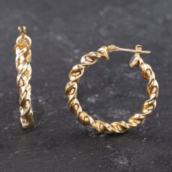 Second Hand Yellow Gold 27mm Spiral Hoop Earrings 41173582