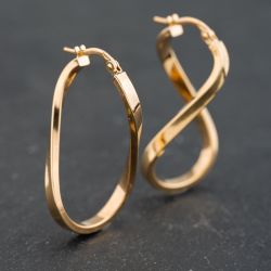 Second Hand Yellow Gold 31.5mm Twist Creole Earrings 41173623