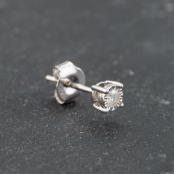 Second Hand White Gold 3.6mm 0.05ct Stud Single Earrings 41173627