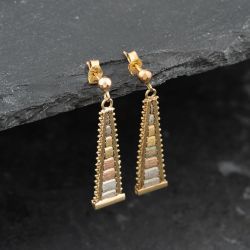 Second Hand 9ct Yellow Gold 32mm Ladder Design Dropper Earrings 41173666