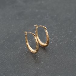 Second Hand Yellow Gold 18.3mm Oval Creole Earrings 41173672