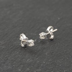 Second Hand White Gold 3mm 0.13ct Brilliant Cut Diamond Single Stone Stud Earrings 41173865
