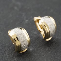 Second Hand Two Colour Gold Huggies Clip On Earrings 41174152