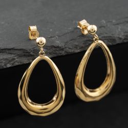 Second Hand Yellow Gold 32.8mm Teardrop Dropper Earrings 41174263