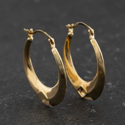 Second Hand Yellow Gold 21mm Creole Earrings 41174388