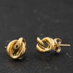 Second Hand Yellow Gold Knot 9.8mm Stud Earrings 41174410