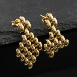 Second Hand 9ct Yellow Gold 27mm Chain Link Dropper Earrings 41174502