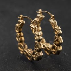 Second Hand Yellow Gold 25mm Celtic Heart Creole Earrings 41174511
