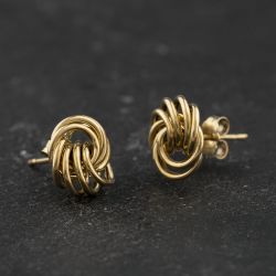 Second Hand Yellow Gold 9mm Knot Stud Earrings 41174602