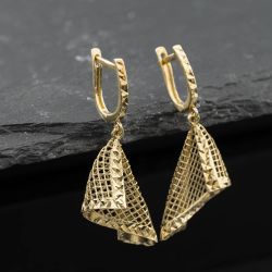 Second Hand 9ct Yellow Gold 37mm Fancy Dropper Earrings 41174669