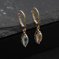 Second Hand Yellow Gold 28mm Mystic Topaz Dropper Earrings 41174673